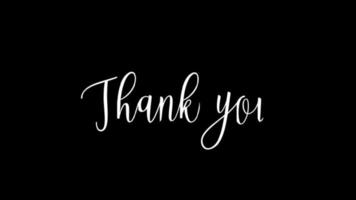 Animated thank you text lettering or thank you text animation on black background suitable for celebration wishes and event video