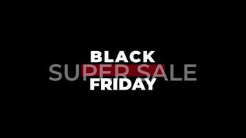 Minimalistic Black Friday Lettering Animation. Video for Black Friday. Animated text on black background 4k.