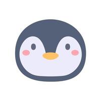 Vector penguin. cute animal face design for kids