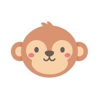 cartoon monkey face cute pets for kids vector