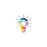 Bulb and television logo design. Creative Television program ideas. vector