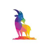 Goat Simple Logo Template Design. Mountain goat vector logo design.