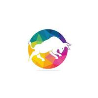 Bull vector logo design. Simple animal vector logo design template.