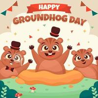 Happy Groundhog Day Concept vector