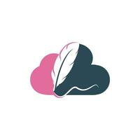 Cloud feather vector logo design. Education and publication logo concept.