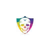 plantilla de diseño de logotipo de calavera. cráneo en estilo vintage. vector