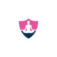 Yoga logo design template. Natural products logo. Cosmetics icon. Spa logo. Beauty salon logo. Template for yoga center, spa center or yoga studio. vector
