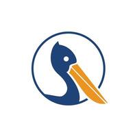 Pelican vector logo design. Vector illustration emblem of pelican Animal Icon.