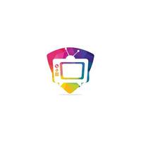 diseño de logotipo de medios de televisión. diseño de plantilla de logotipo de servicio de televisión. vector