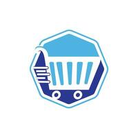 Shopping cart vector logo design. Shopping logo design. On-line shopping app icon.