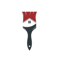 Home restoration vector logo design. Property maintenance and house renovation icon vector. Home paint brush icon.