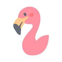 Flamingo vector. cute animal face design for kids vector