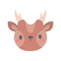 Antelope vector. cute animal face design for kids vector