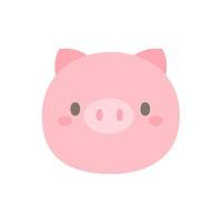 Piglet vector. cute animal face design for kids vector