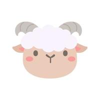 Baby goat vector. cute animal face design for kids vector