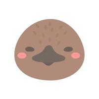 platypus vector. cute animal face design for kids vector