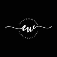 Initial EW handwriting logo template vector