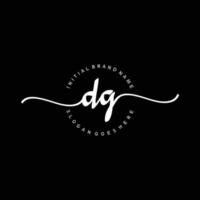 Initial DG handwriting logo template vector