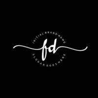 Initial FD handwriting logo template vector