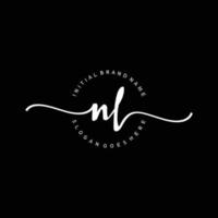 Initial NL handwriting logo template vector