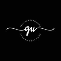 Initial GU handwriting logo template vector