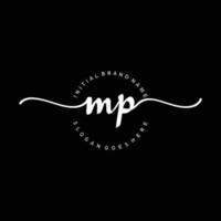 Initial MP handwriting logo template vector