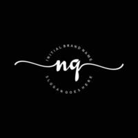 Initial NQ handwriting logo template vector