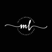 Initial ML handwriting logo template vector