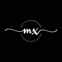 Initial MX handwriting logo template vector