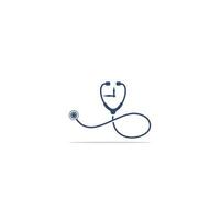 Stethoscope clock logo design. Medical icon and schedule or planning symbol. vector