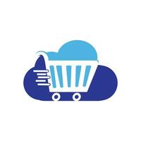 Cloud Shopping Logo Design. Vector Online Shop Logo Template