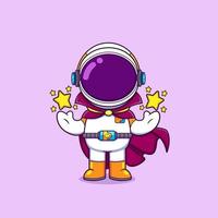 The magician astronaut is wearing a robe and doing some magic with lots of star vector