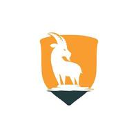 Goat Simple Logo Template Design. Mountain goat vector logo design.