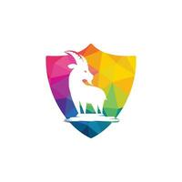 Goat Simple Logo Template Design. Mountain goat vector logo design.