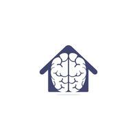 Creative brain house logo design. Brainstorm power thinking brain Logotype icon. vector