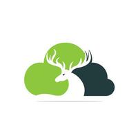 Deer cloud shape vector logo design.