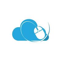 Computer mouse and cloud logo design. Fast Cursor logo designs concept. vector