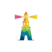 Lighthouse vector logo design. Lighthouse icon logo design vector template illustration.