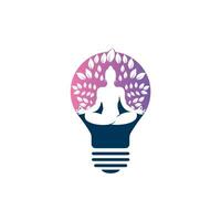 diseño del icono del logotipo de la idea de loto. diseño de logotipo vectorial de yoga y bombilla. vector