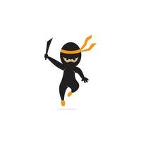 diseño vectorial de personajes ninja. vector de mascota ninja.