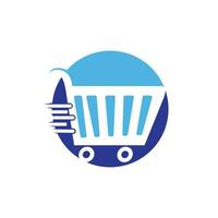 diseño de logotipo de vector de carrito de compras. diseño de logotipo de compras. icono de la aplicación de compras en línea.