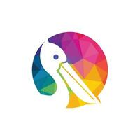 Pelican vector logo design. Vector illustration emblem of pelican Animal Icon.