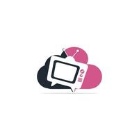 TV cloud logo design. Cloud computing tv sign. vector