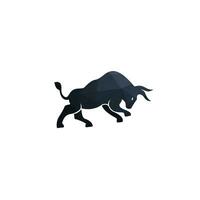 Bull vector logo design. Simple animal vector logo design template.