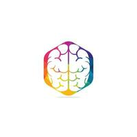 Creative brain logo design. Think idea concept. Brainstorm power thinking brain Logotype icon. vector