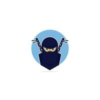 plantilla de diseño de logotipo vectorial ninja. vector
