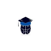 diseño de iconos de cerebro y gorra de graduación. diseño de logotipo educativo e institucional. vector