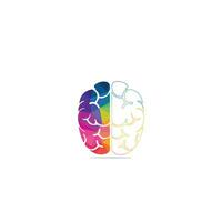 pensar en el concepto de idea. lluvia de ideas icono de logotipo de cerebro de pensamiento de poder. vector