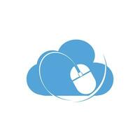 Computer mouse and cloud logo design. Fast Cursor logo designs concept. vector