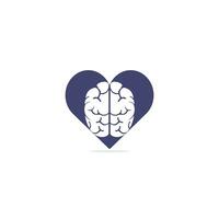 Creative brain heart shape logo design. Think idea concept. Brainstorm power thinking brain Logotype icon. vector